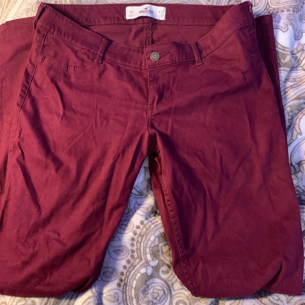 Hollister Burgundy Jeans